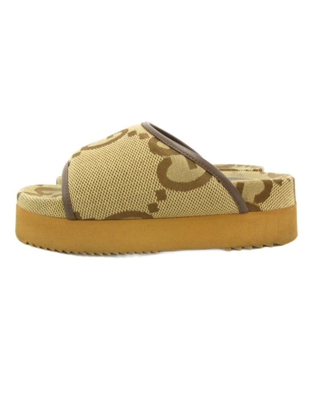 Gucci GG Canvas Slide Sandals Comfort 37 Brown JS AA GY19 - Picture 3 of 8